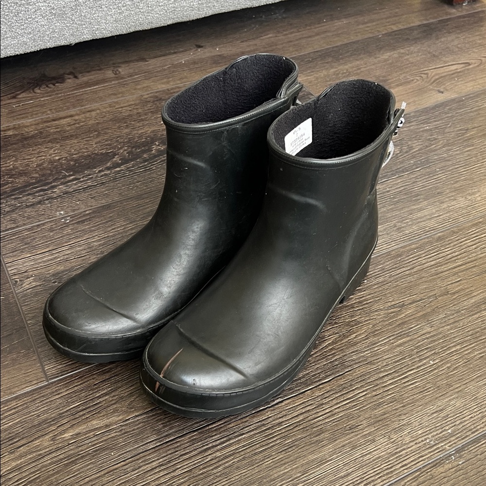 Sperry Top-Slider Women's Black Rubber Walker Turf Rain Boots women Sz 7M